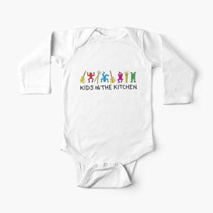Kids in the Kitchen baby onesie. Official merchandise available to buy from Redbubble.