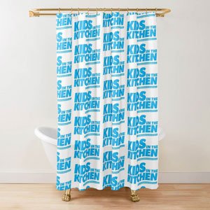 Kids in the Kitchen shower curtain. Official merchandise available to buy from Redbubble.